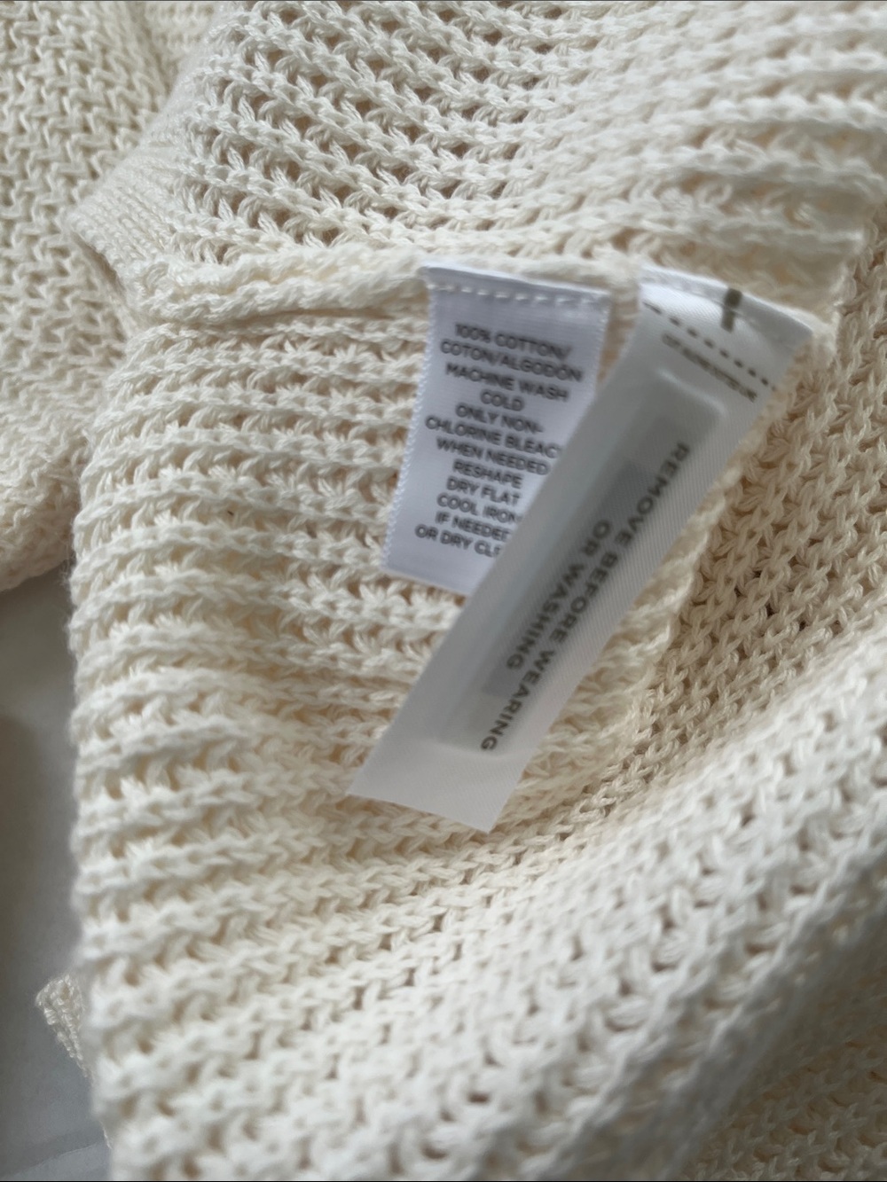 LOFT Cream Crewneck Sweater with Black Trim and Sleeve Bow - Picture 4 of 4